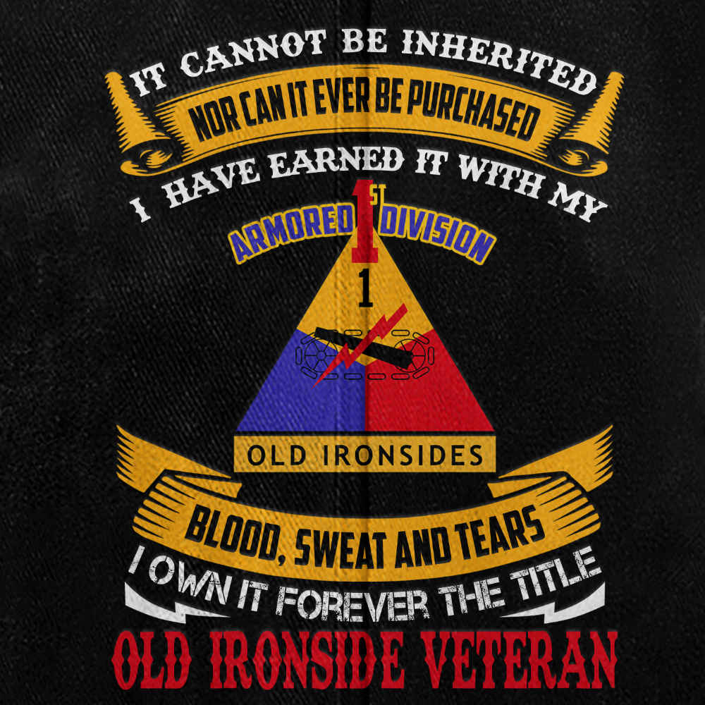 Personalizable Army 1st Armored Division Washed Cap