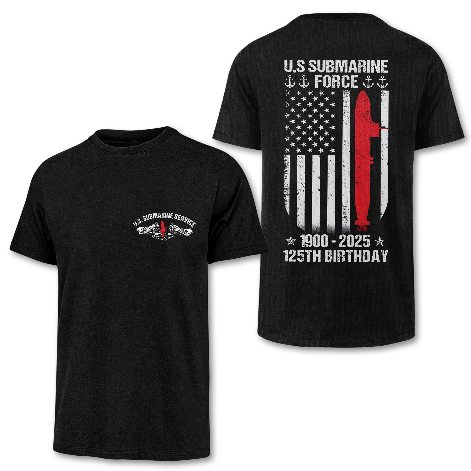 Navy Submarine 125th Birthday Double Sides Classic T-shirt