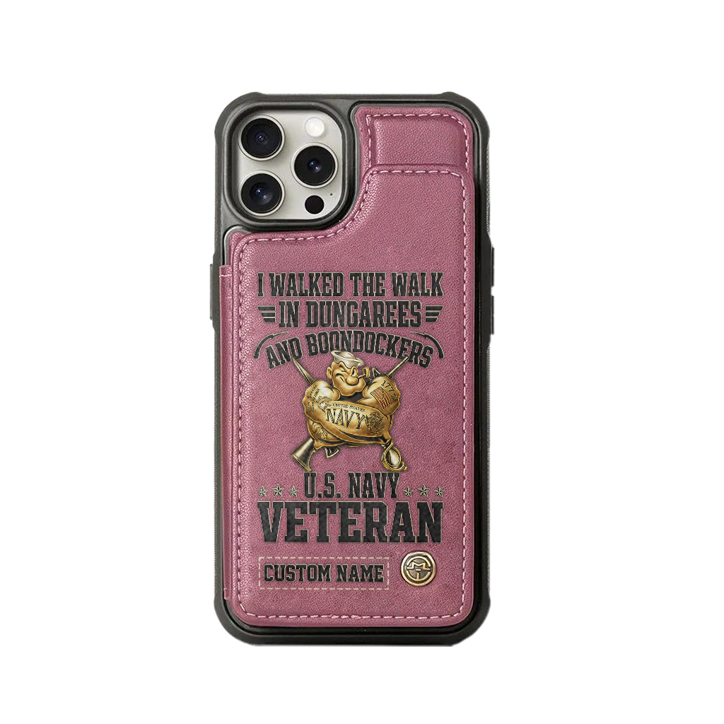 Personalizable Navy I Walked The Walk Wallet Phone Case