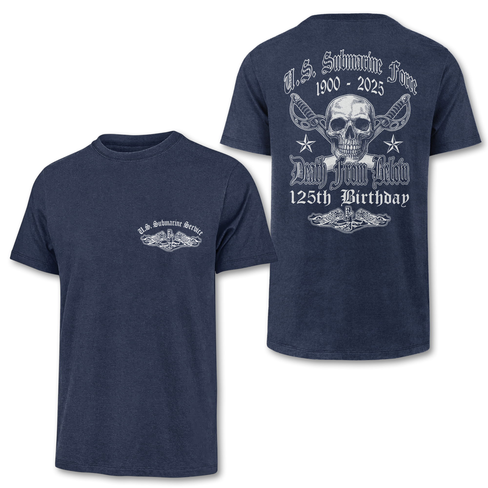 Navy Submarine 125th Birthday Double Sided Classic T-shirt