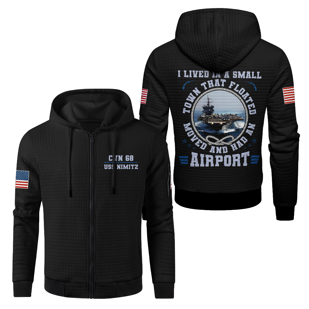 Personalizable I Lived In A Small Town That Floated Waffle Hooded Jacket