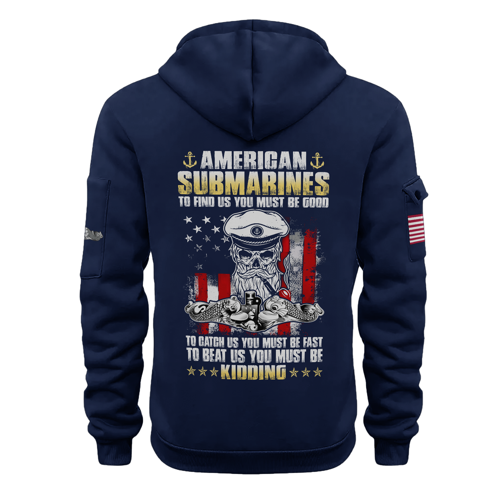 Personalizable Navy Submarine Quarter Zip Hoodie