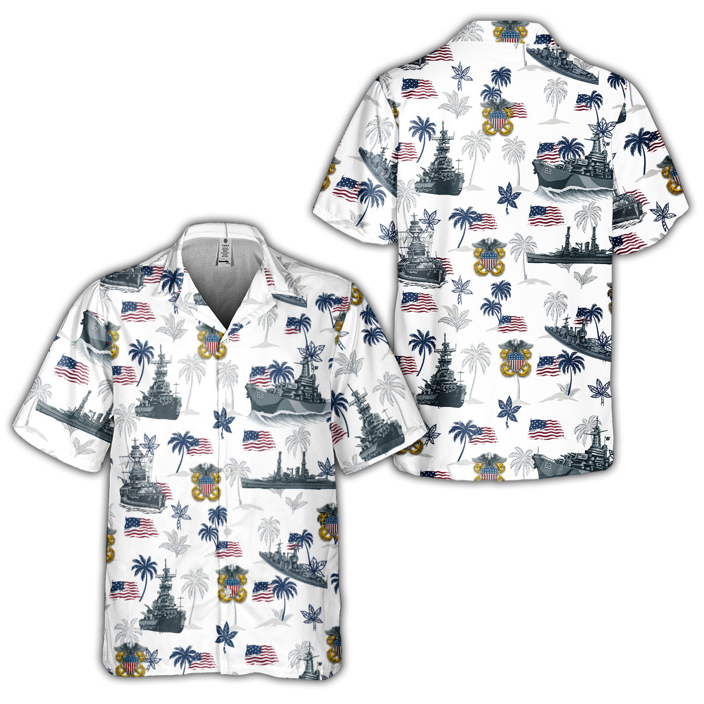 Navy Tropical Cuban Shirt