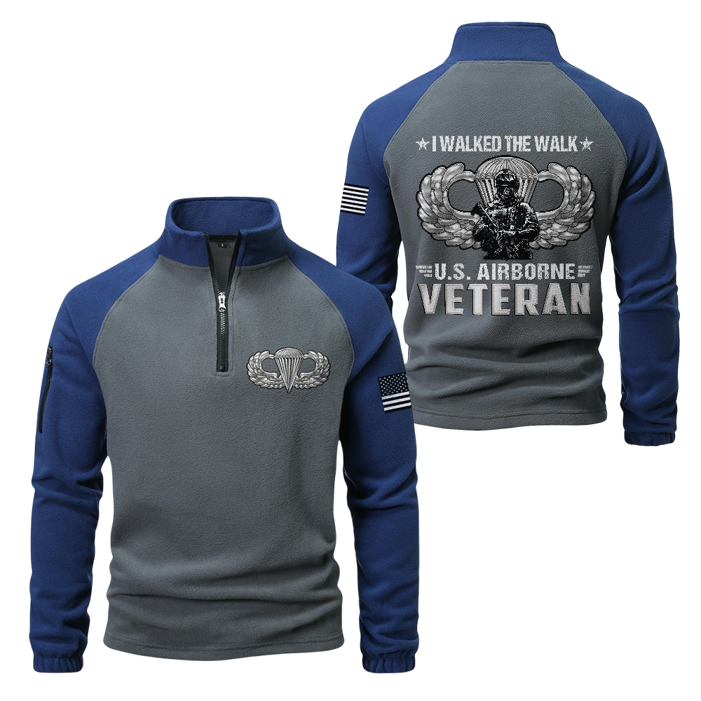 Airborne I Walked The Walk Half-Zip Raglan Sweatshirt