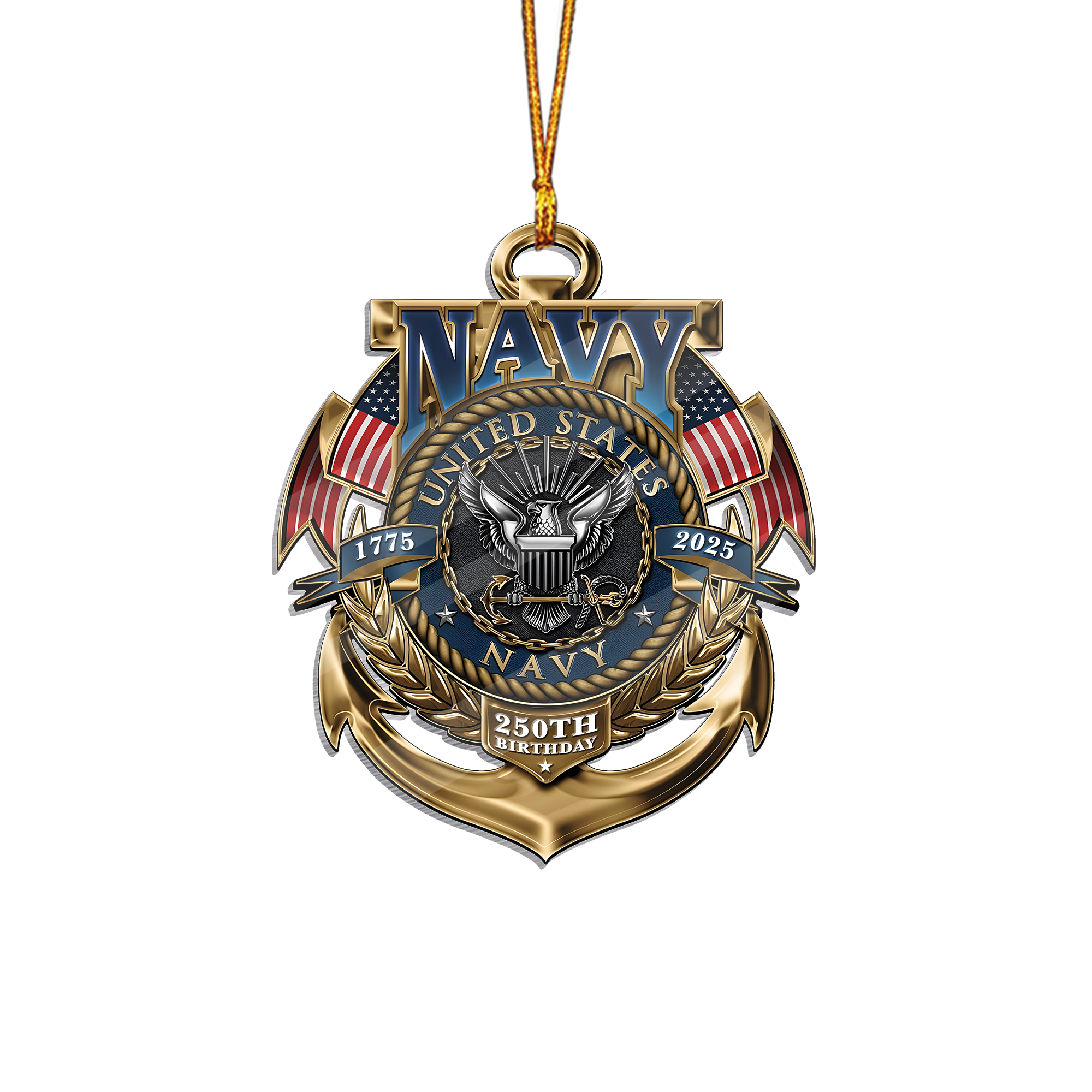 Navy 250th Anniversary Acrylic Ornament