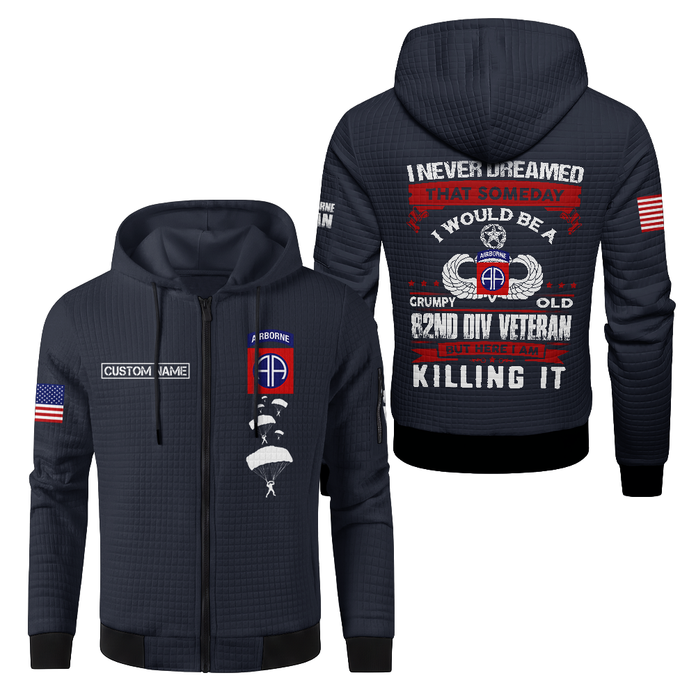Personalizable 82nd Airborne Waffle Hooded Jacket