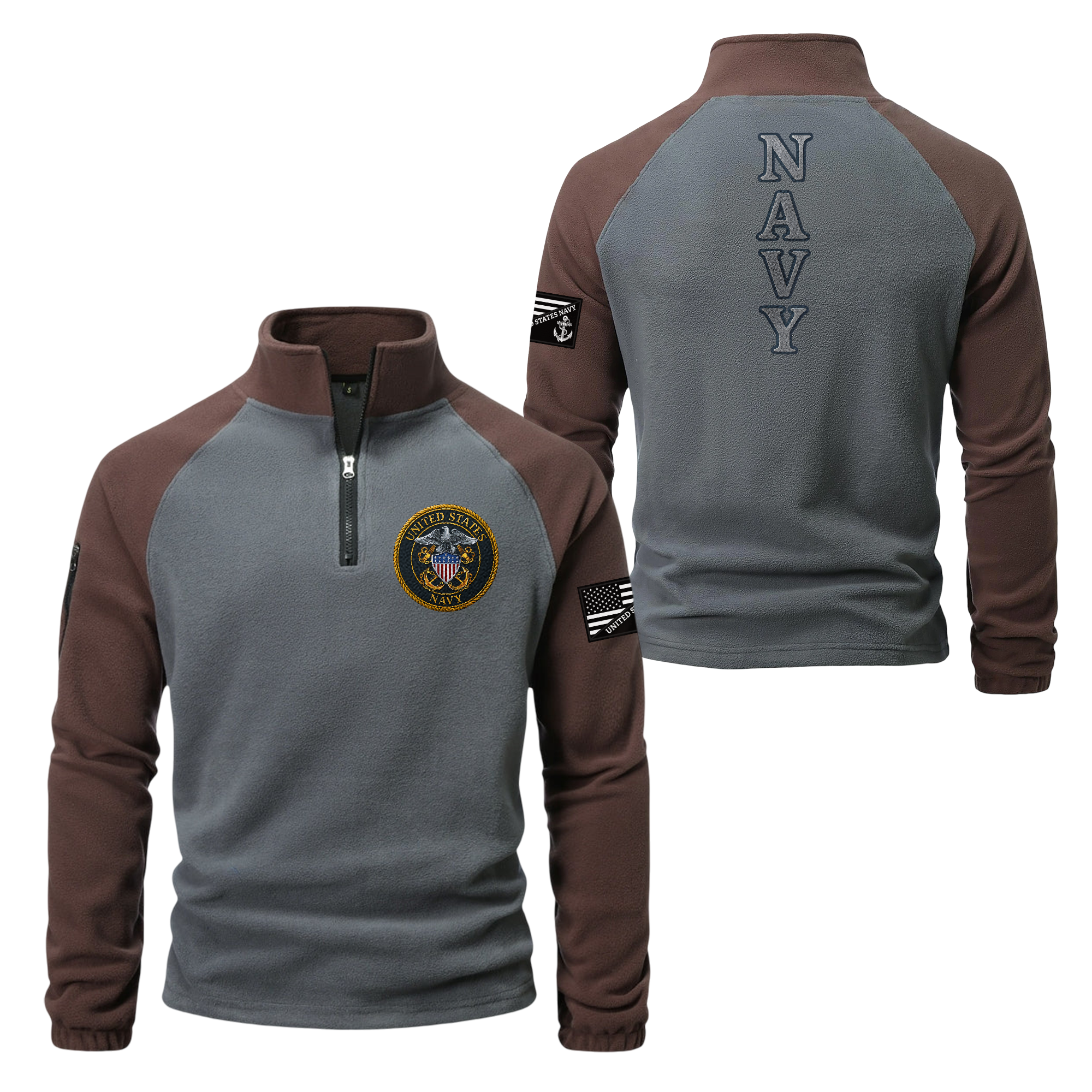 Navy Anchor Half-Zip Raglan Sweatshirt