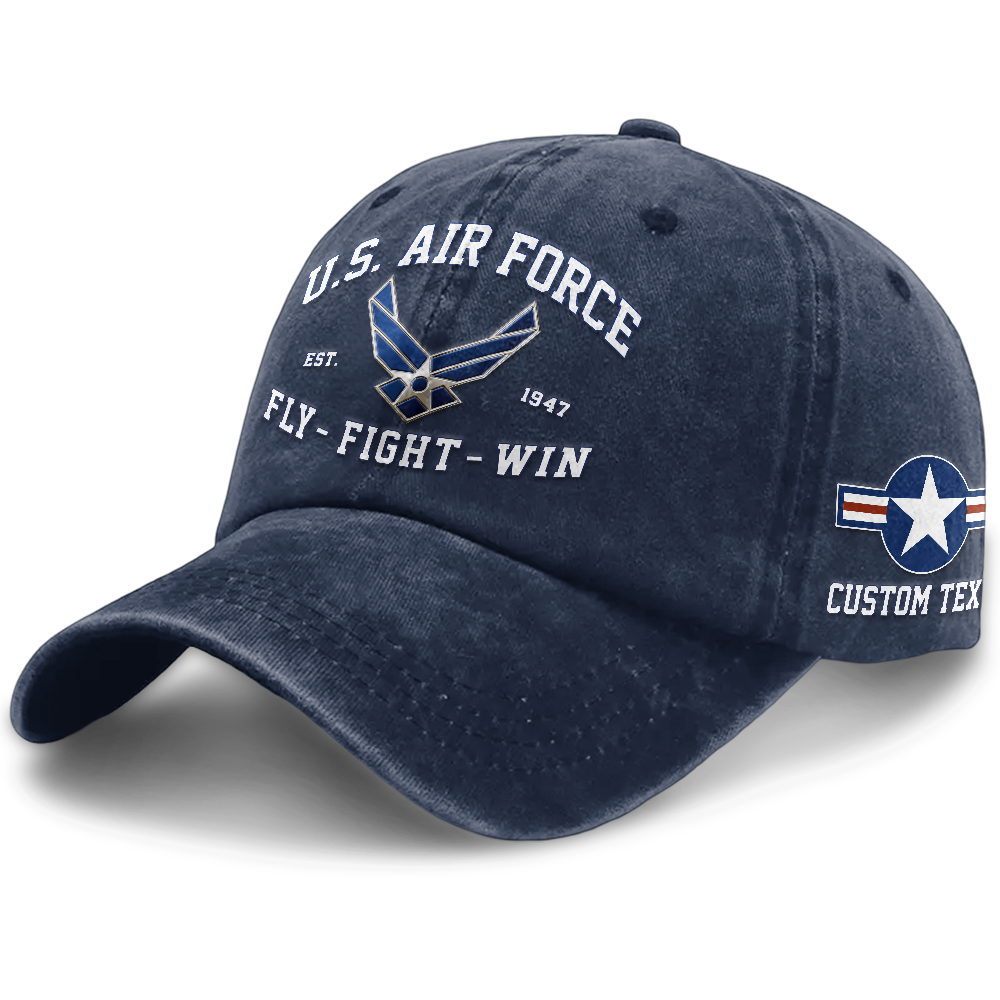 Personalizable Air Force Fly Fight Win Washed Cap