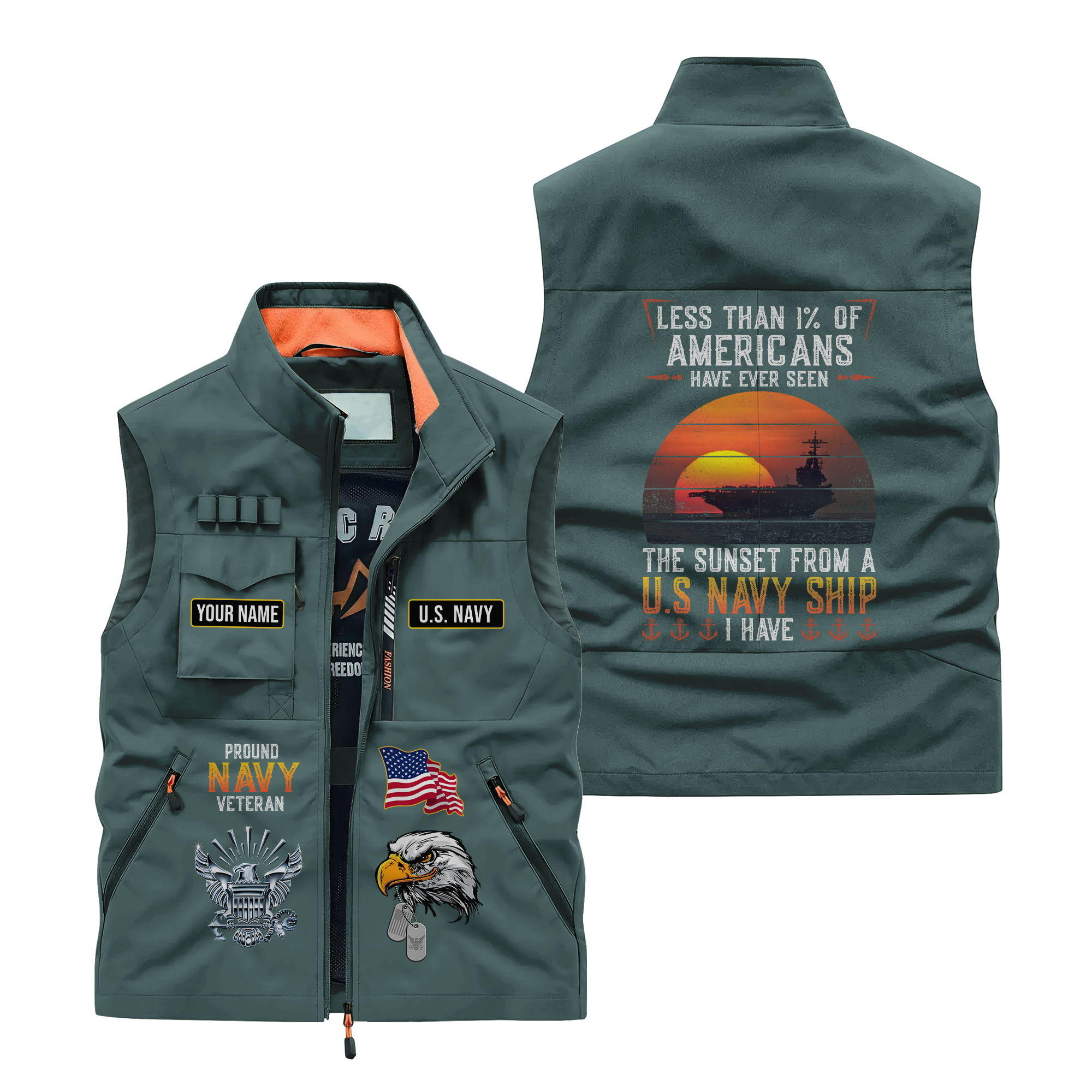 Personalizable Less Than 1% Navy Ship Pocket Vest