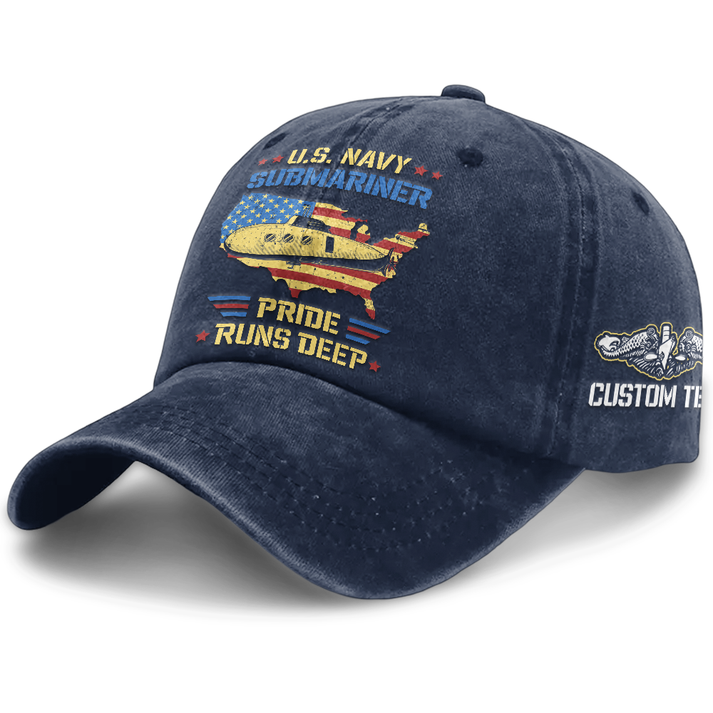 Navy Submarine Washed Cap