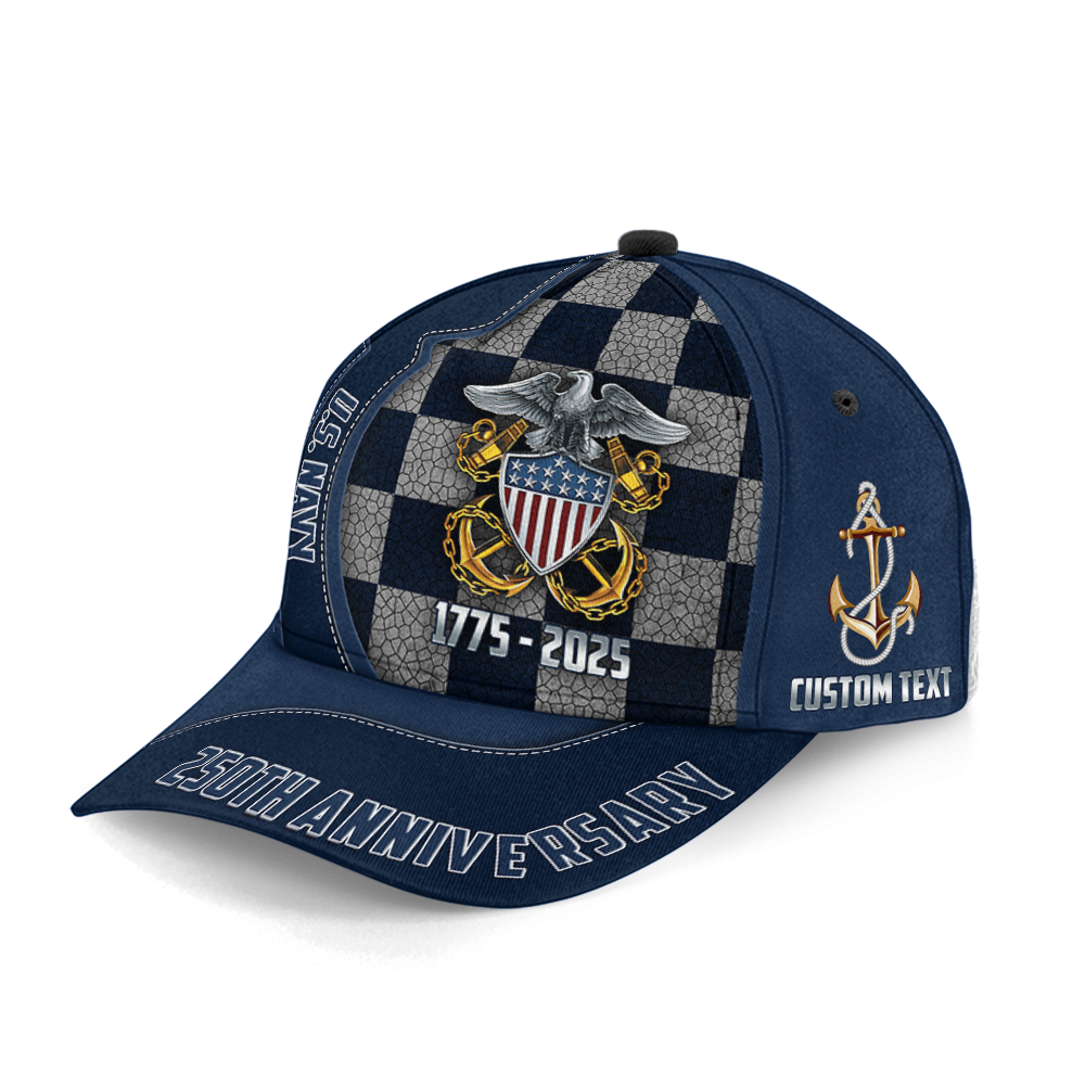 Personalizable Navy 250th Anniversary Classic Cap