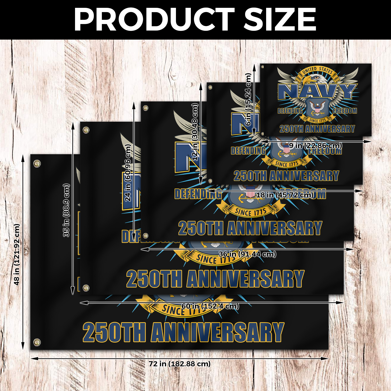 Navy 250th Anniversary House Flag