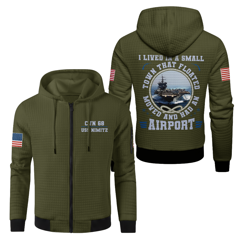 Personalizable I Lived In A Small Town That Floated Waffle Hooded Jacket