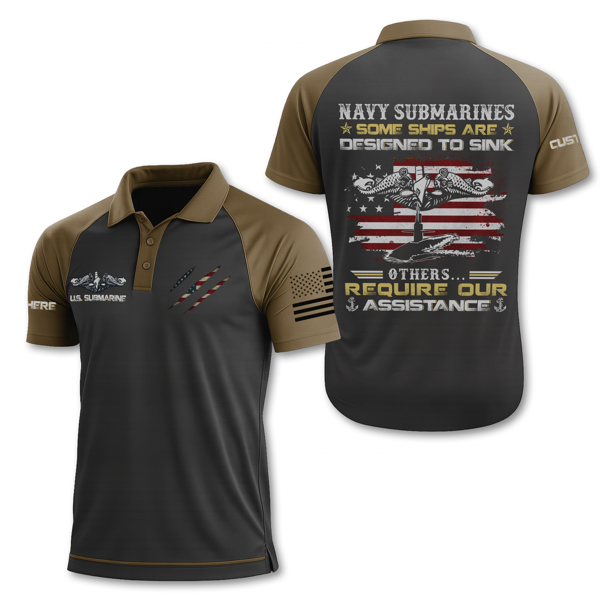 Navy Submarine Polo Shirt