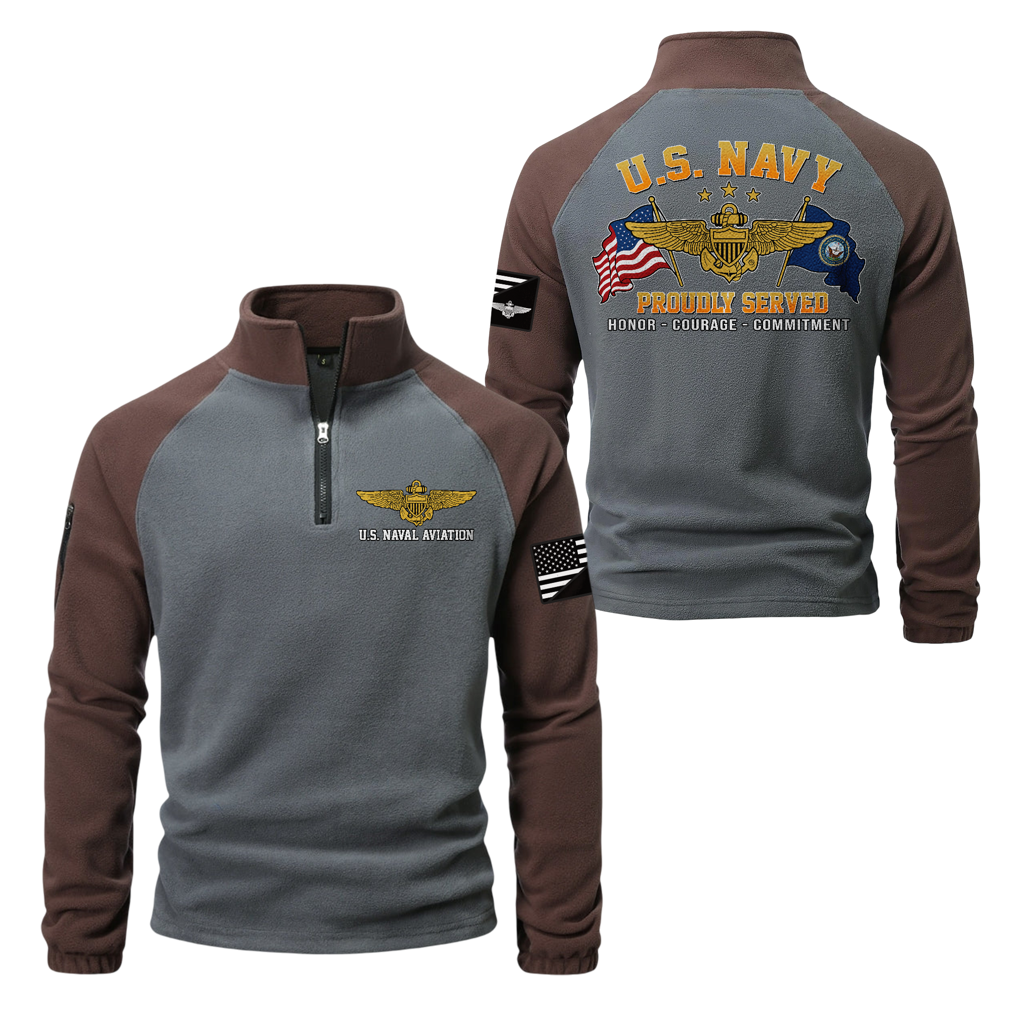Naval Aviation Half-Zip Raglan Sweatshirt