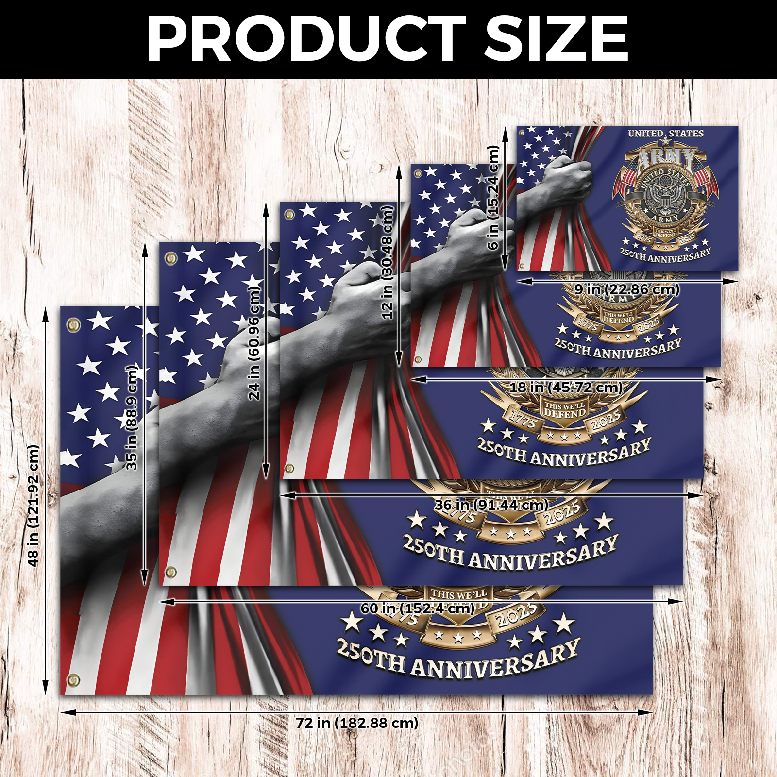 Army 250th Anniversary House Flag
