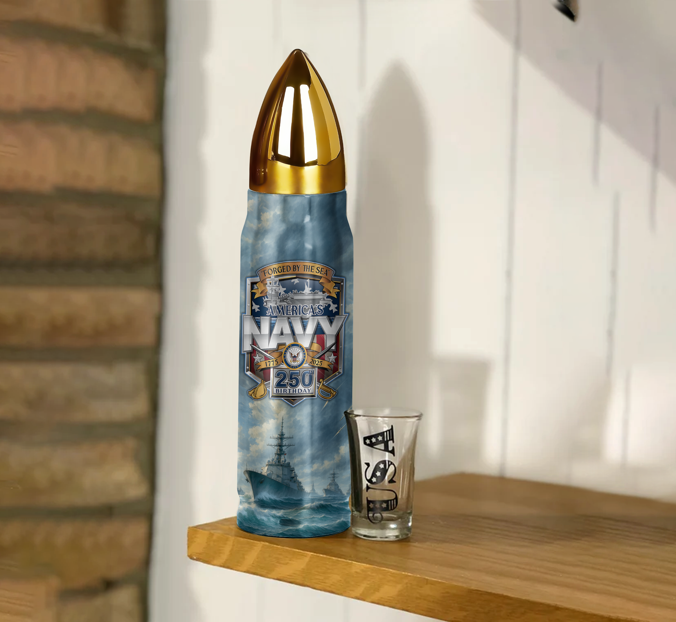 Navy 250th Anniversary Bullet Tumbler