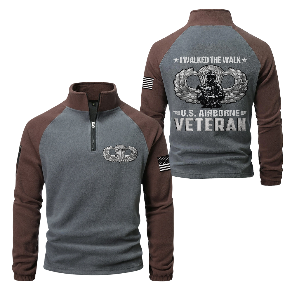 Airborne I Walked The Walk Half-Zip Raglan Sweatshirt