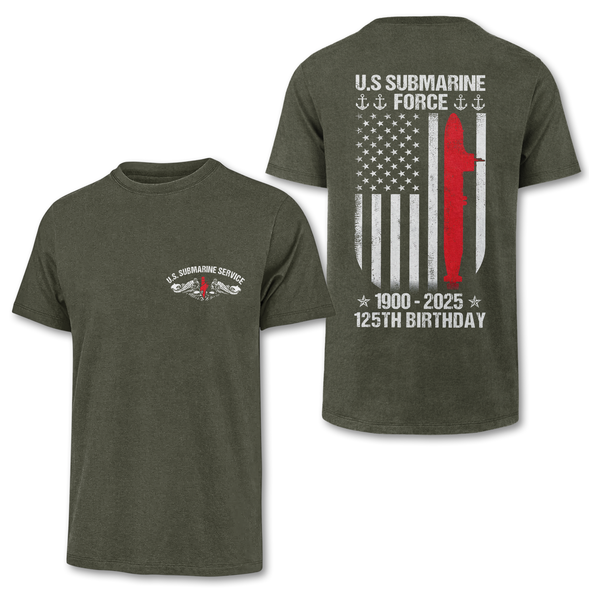 Navy Submarine 125th Birthday Double Sides Classic T-shirt