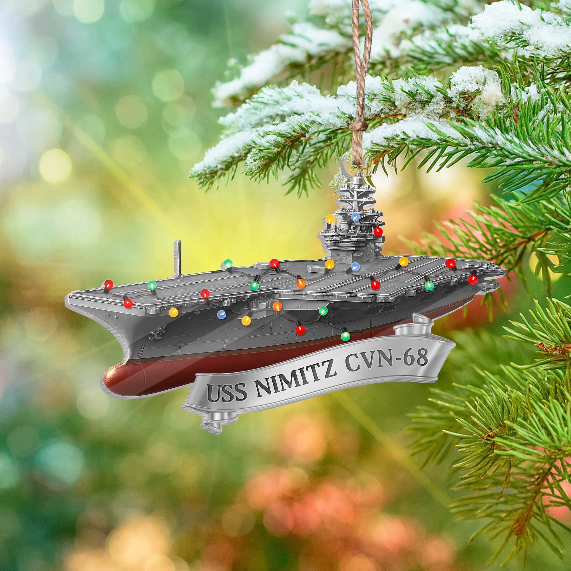 Personalizable Navy Ship Acrylic Ornament