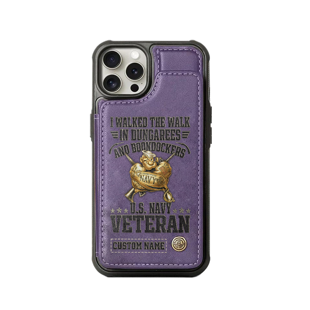 Personalizable Navy I Walked The Walk Wallet Phone Case