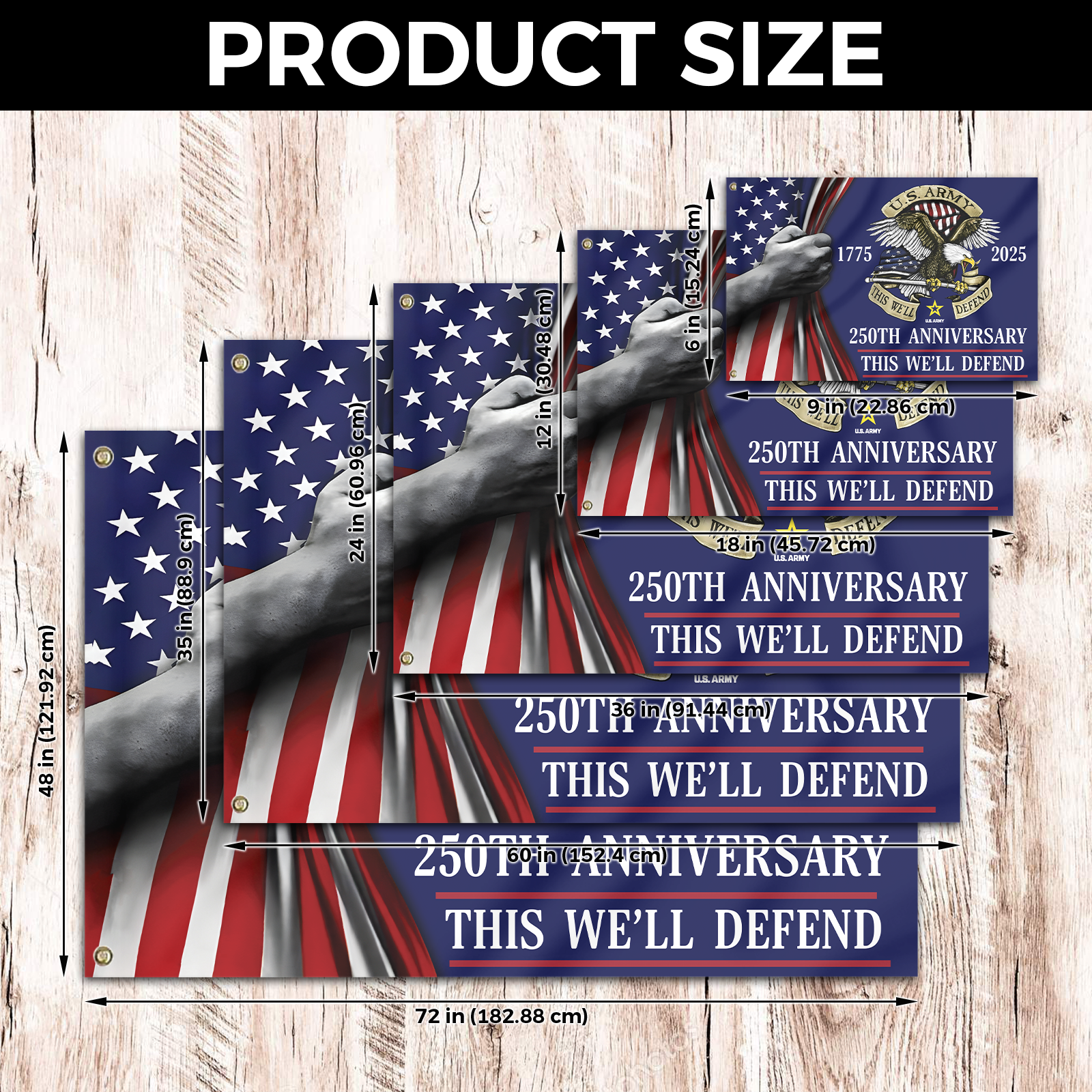 Army 250th Anniversary House Flag