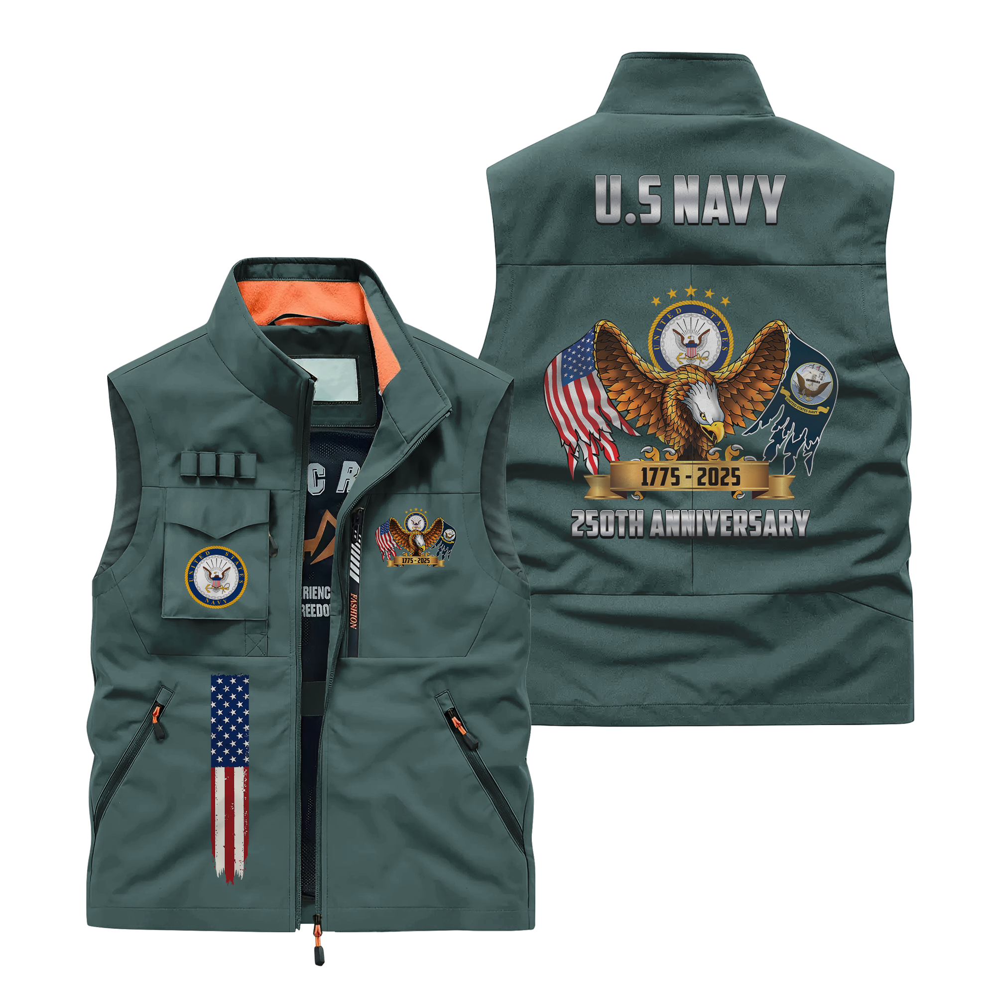 Navy 250th Anniversary Pocket Vest