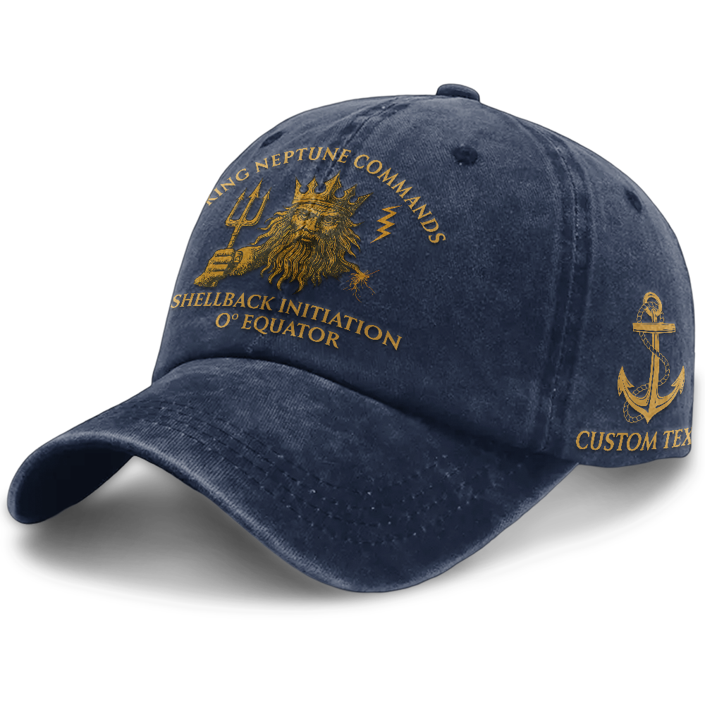 Personalizable Navy Shellback Washed Cap