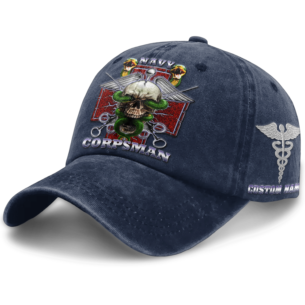 Personalizable Navy Corpsman Washed Cap