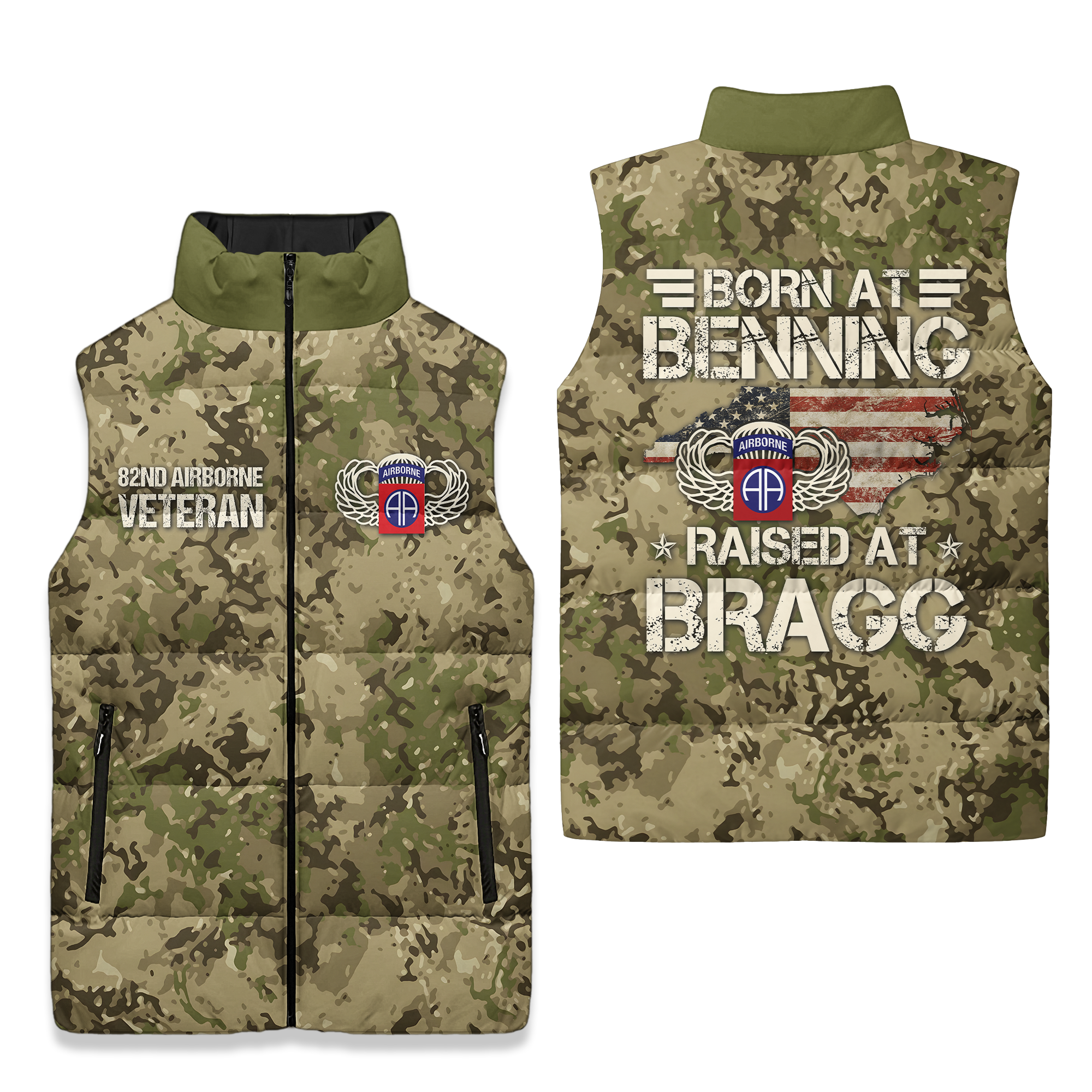 82nd Airborne Born At Benning Puffer Vest