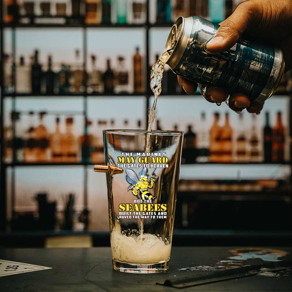 Seabees Built The Gates Bullet Pint Glass