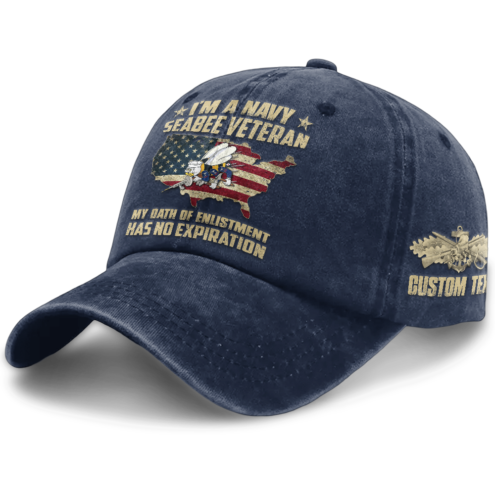 Personalizable Navy Seabee Washed Cap