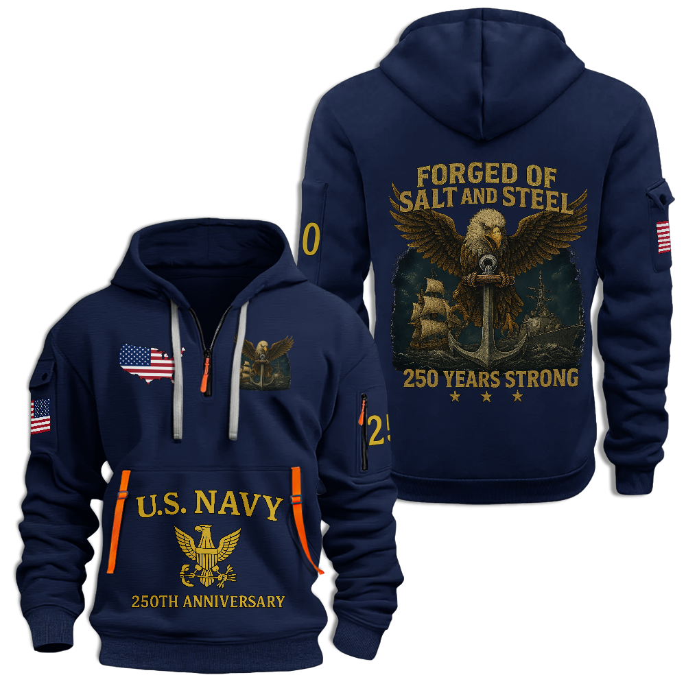 Navy 250th Anniversary Quarter Zip Hoodie