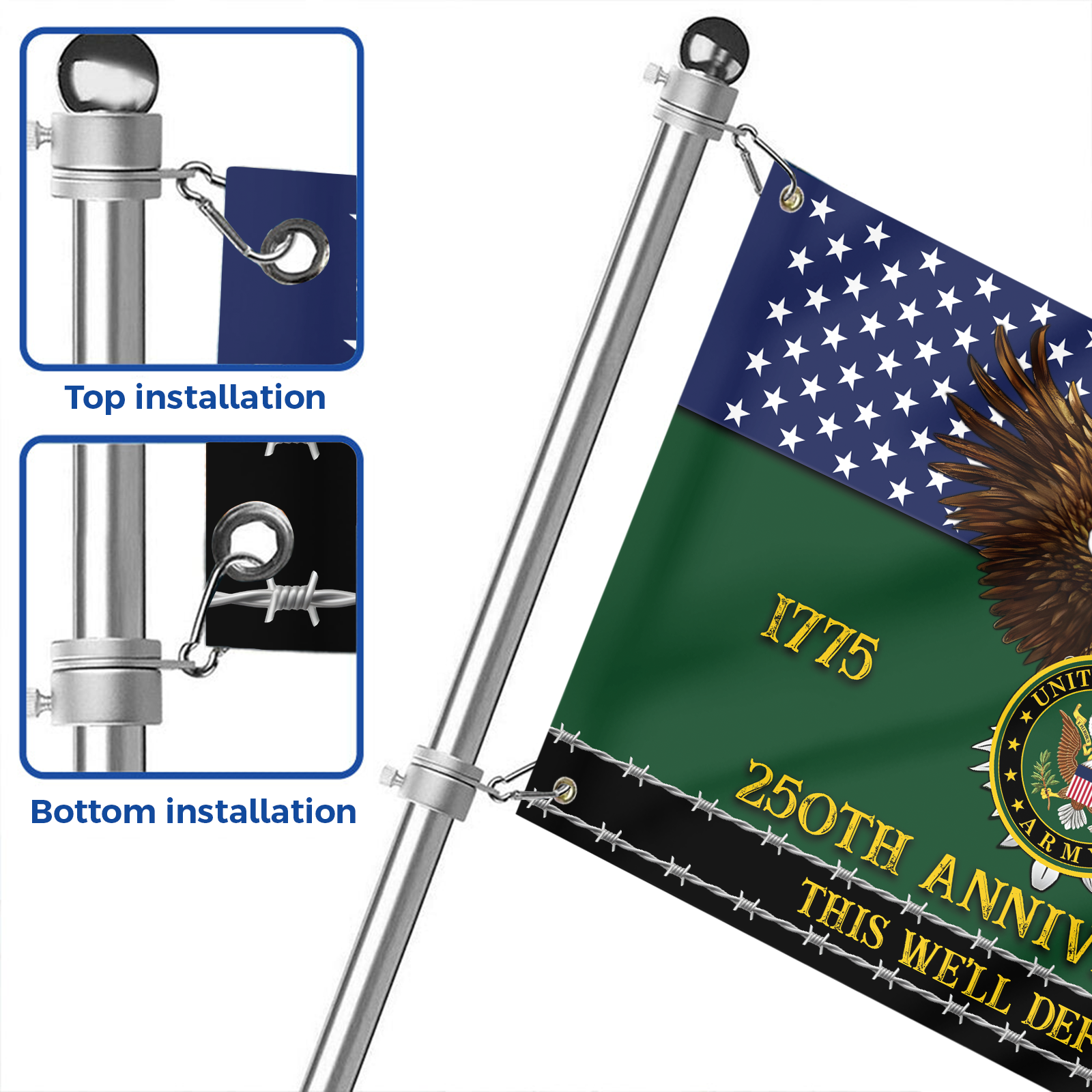Army 250th Anniversary House Flag