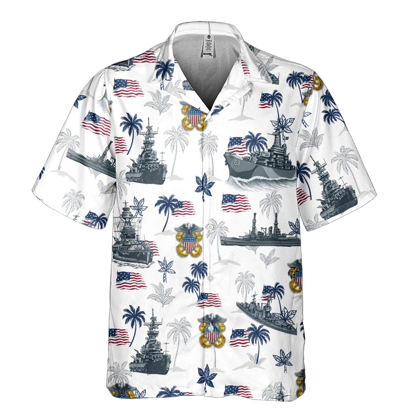 Navy Tropical Cuban Shirt