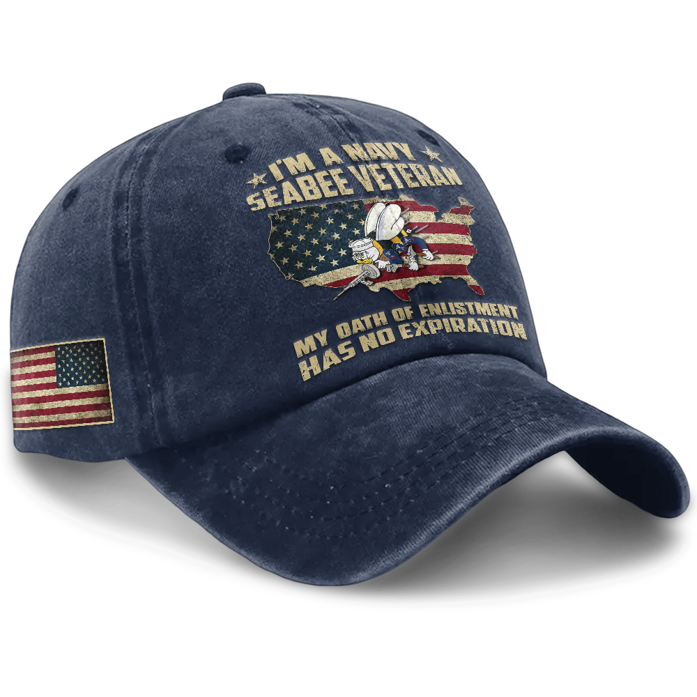 Personalizable Navy Seabee Washed Cap
