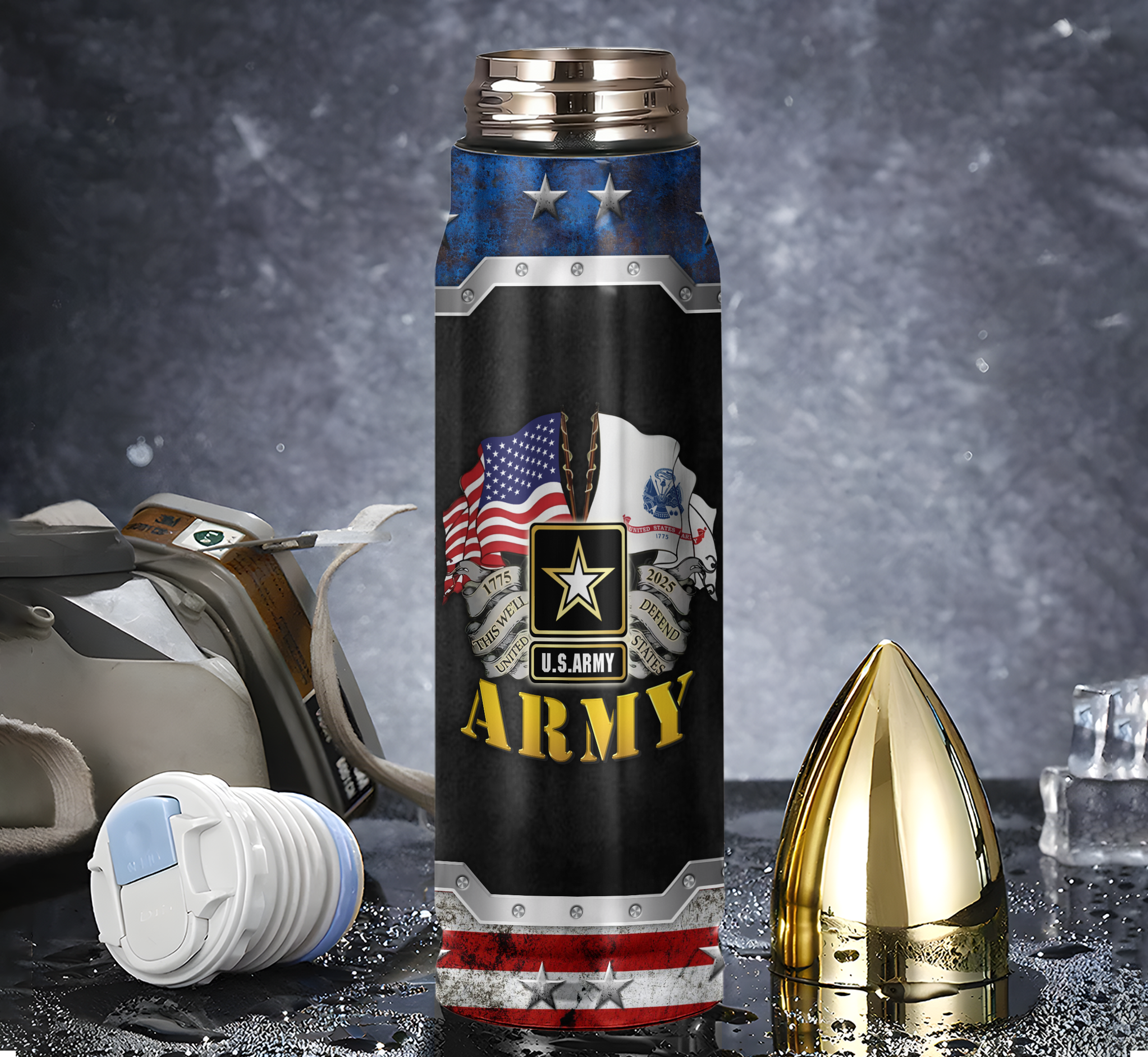 Army 250th Anniversary Bullet Tumbler