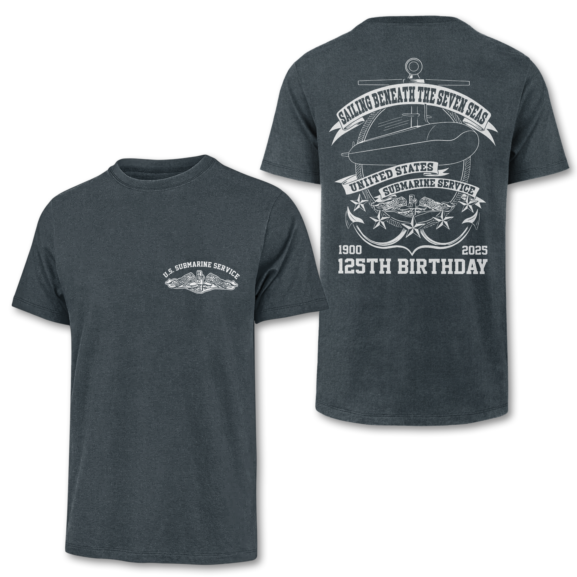 Navy Submarine 125th Birthday Double Sides Classic T-shirt
