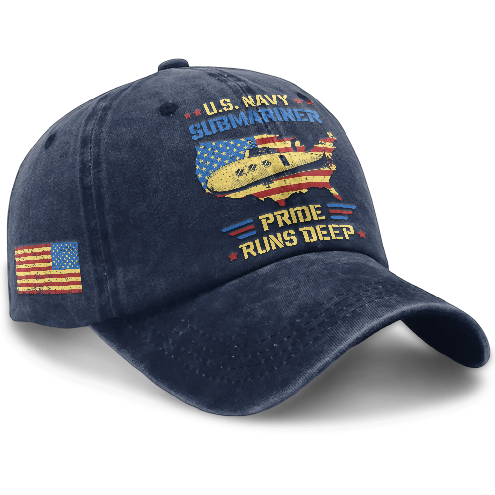 Navy Submarine Washed Cap