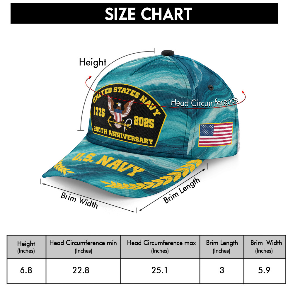 Navy 250th Anniversary Classic Cap