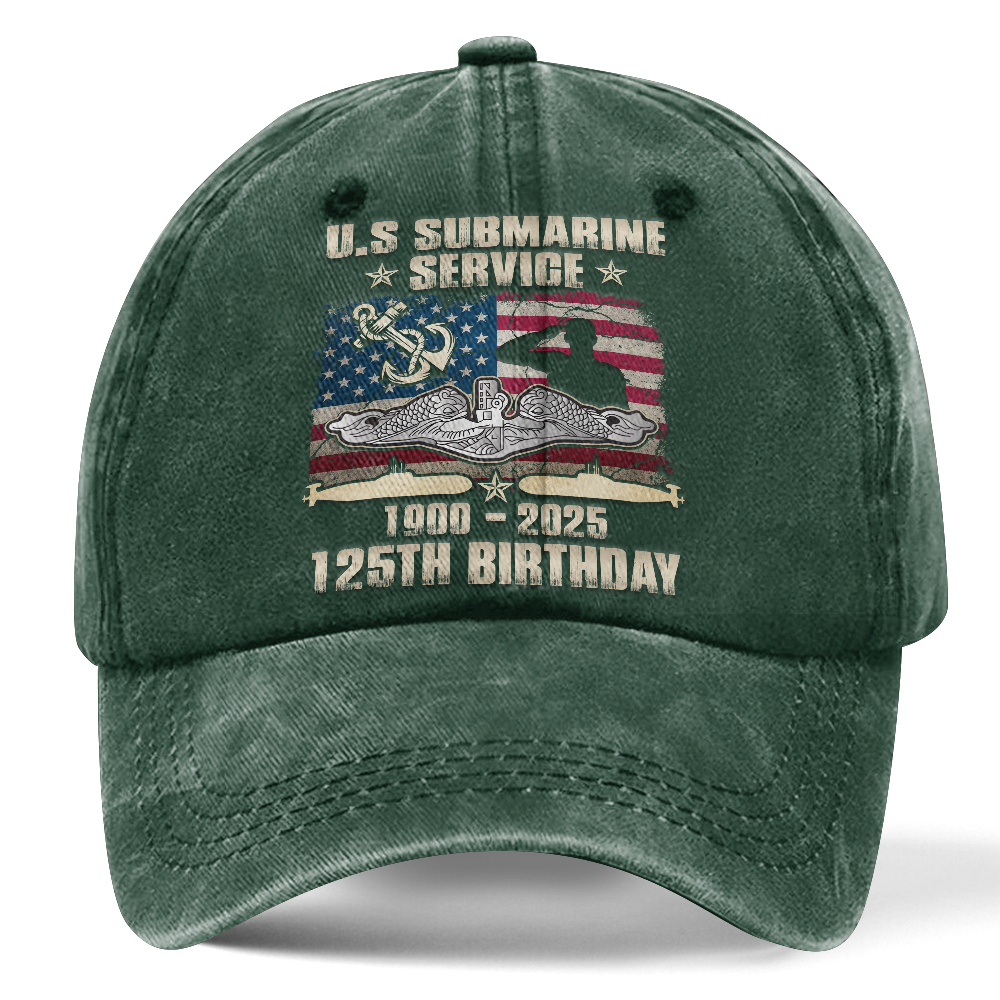 Navy Submarine 125th Birthday Washed Cap