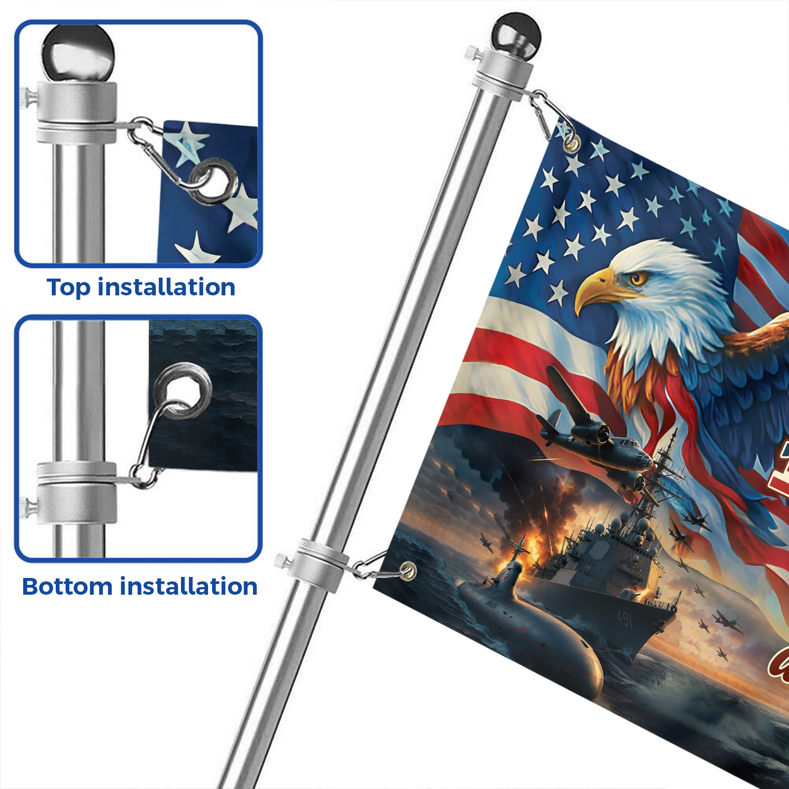 Navy 250th Anniversary House Flag