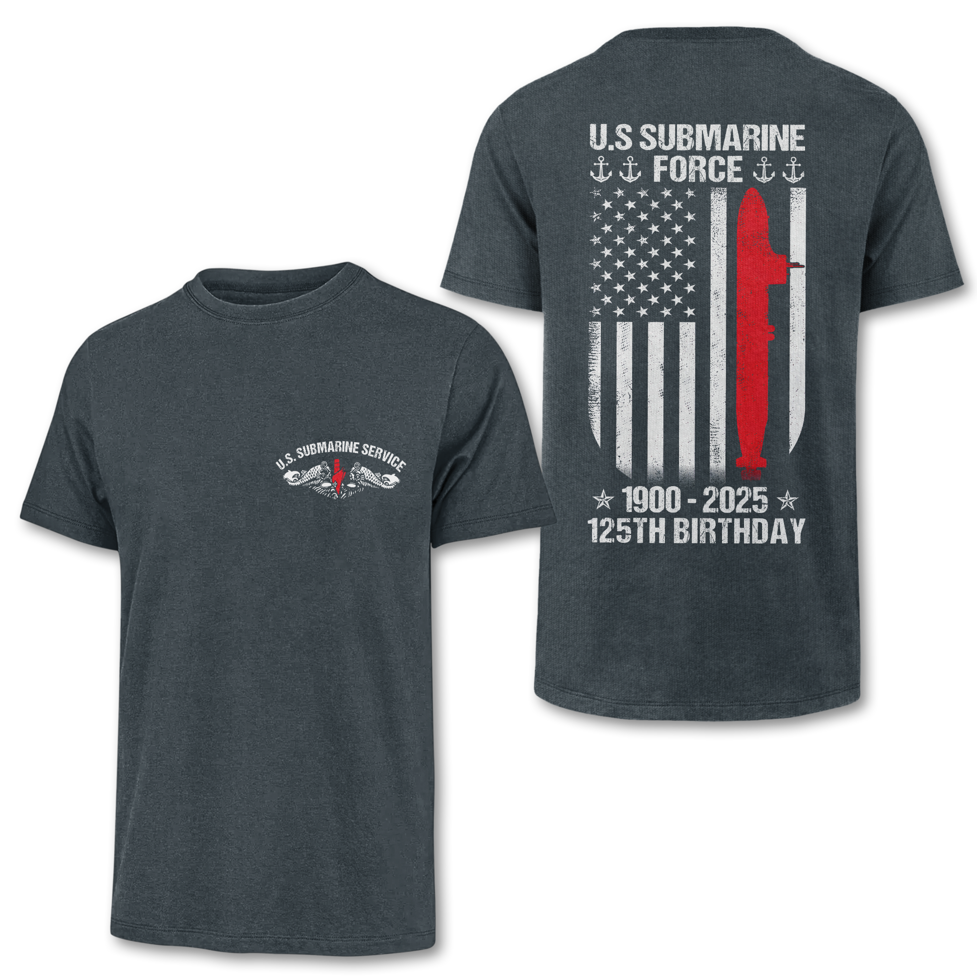 Navy Submarine 125th Birthday Double Sides Classic T-shirt