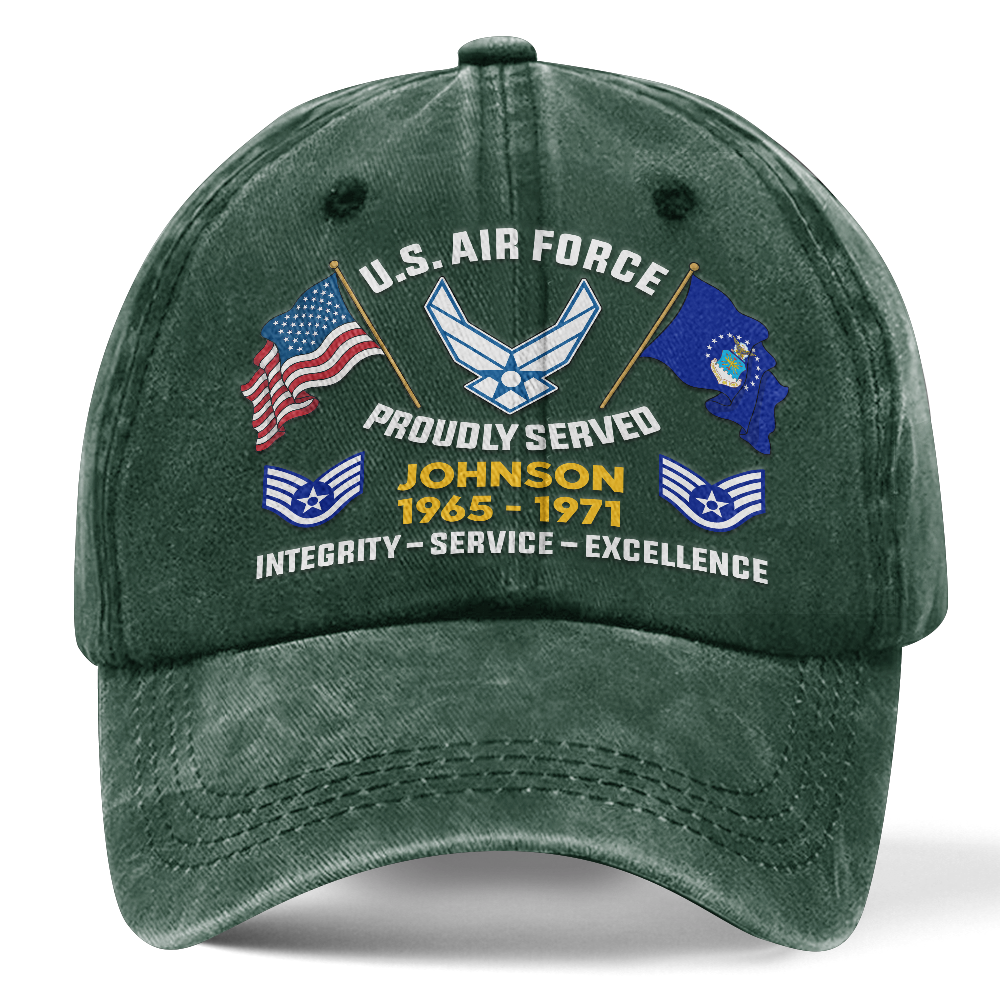 Personalizable Air Force Washed Cap