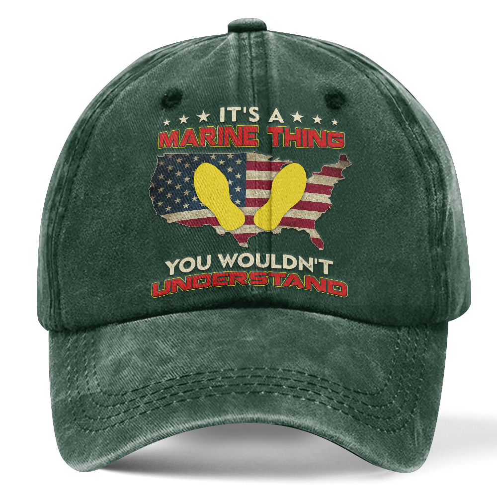 Personalizable It's A Marine Thing Washed Cap