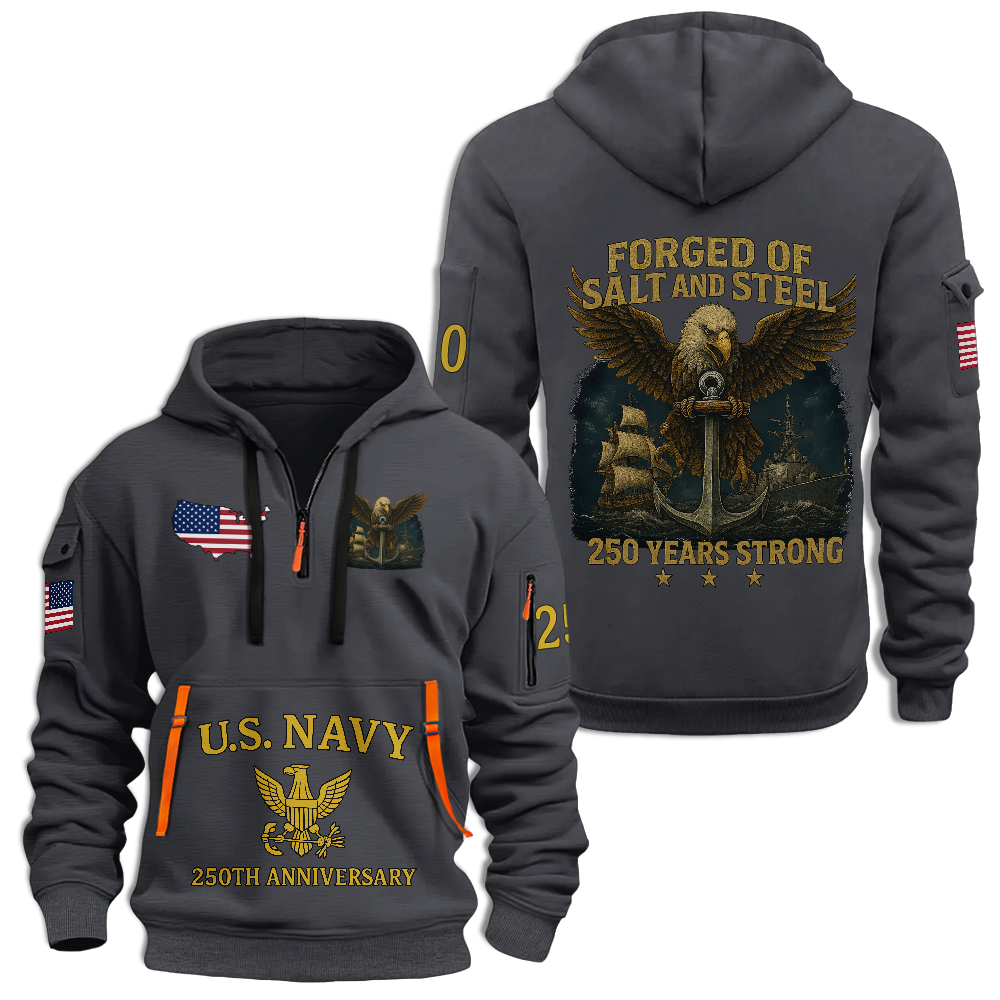Navy 250th Anniversary Quarter Zip Hoodie