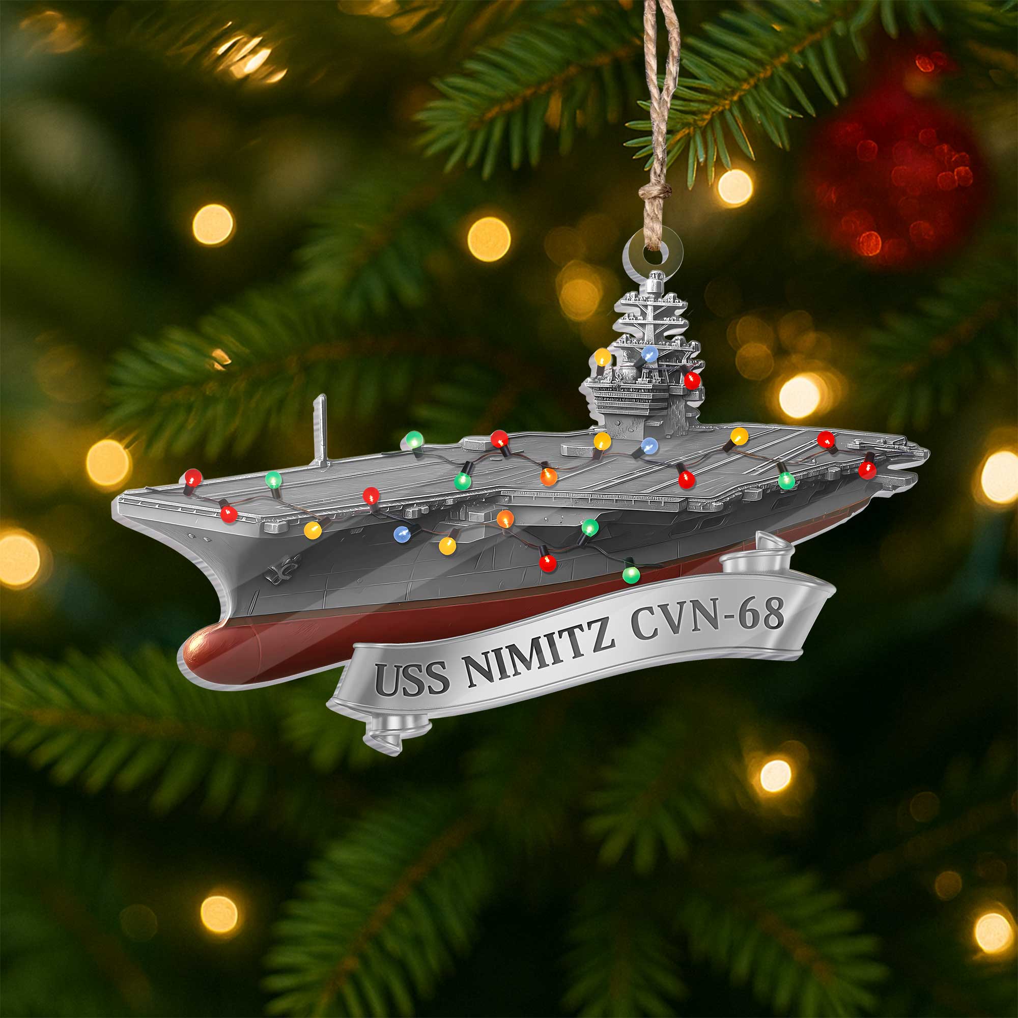 Personalizable Navy Ship Acrylic Ornament