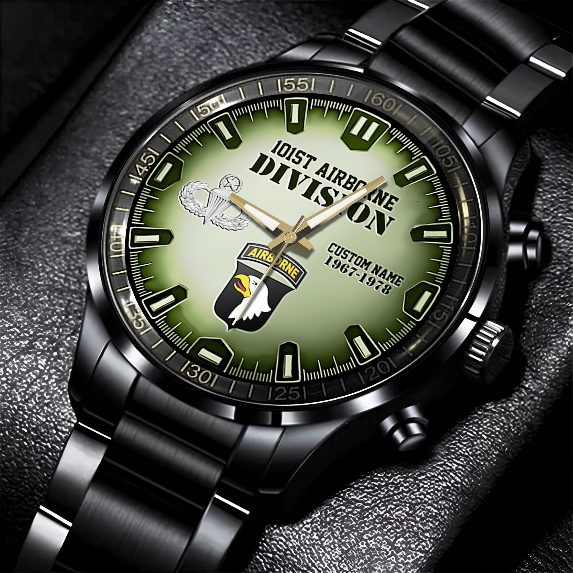 Personalizable 101st Airborne Division Stainless Steel Watch