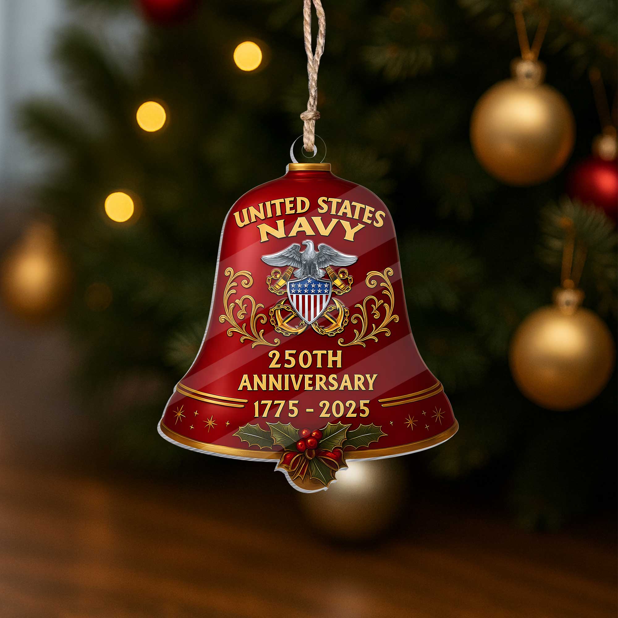 Navy 250th Anniversary Acrylic Ornament