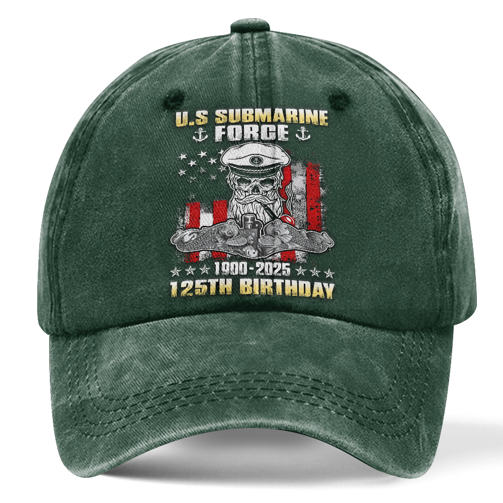 Navy Submarine 125th Birthday Washed Cap